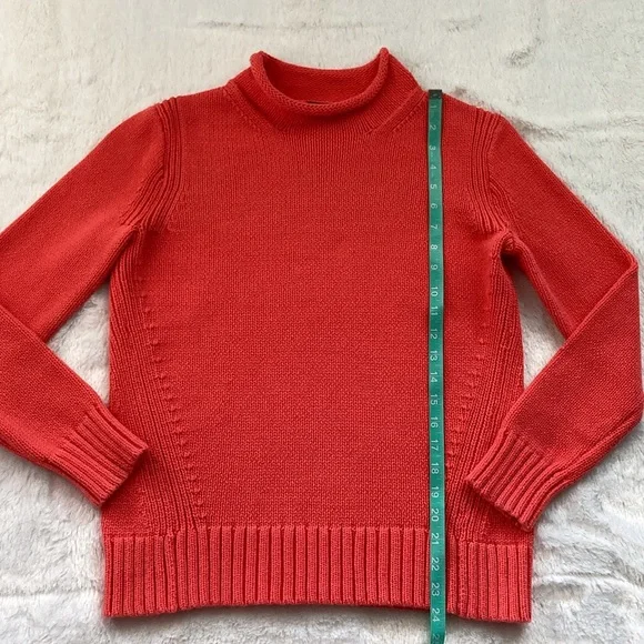 J. Crew Always Vintage 1988 Coral Pink Roll Neck Knit Pullover Sweater - Picture 3 of 6